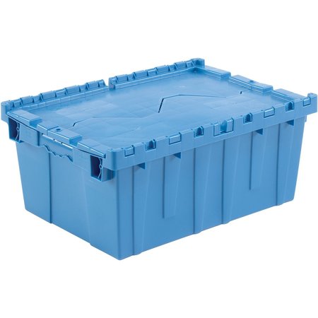 GLOBAL INDUSTRIAL Distribution Container With Hinged Lid, 21.9x15.3x9.7, Blue 257808BL